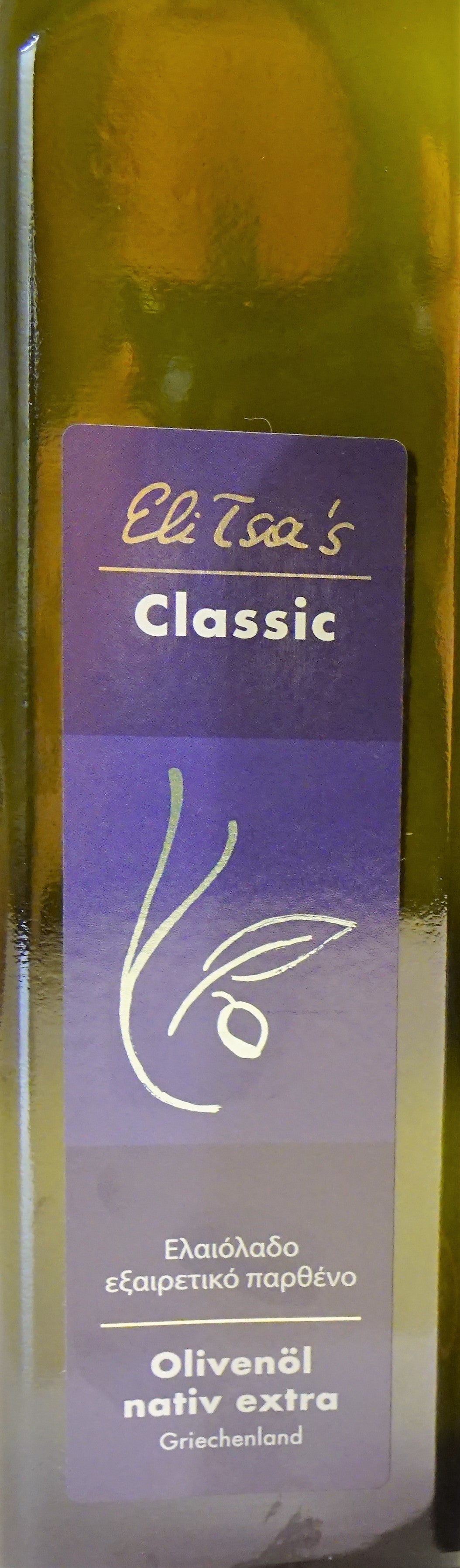 Natives Olivenöl Extra: EliTsa's Classic 500 ml / 750ml / 1 Liter Flasche